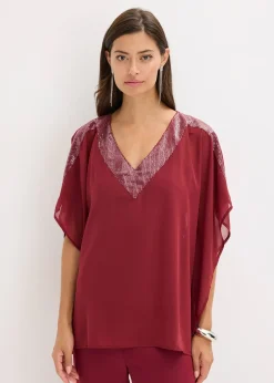 Blouse oversize à empiècement orné de sequins