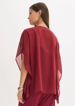 Blouse oversize à empiècement orné de sequins