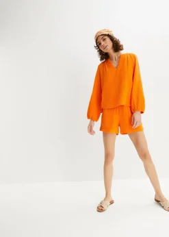 Blouse oversize en gaze de coton