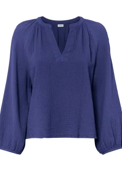 Blouse oversize en gaze de coton