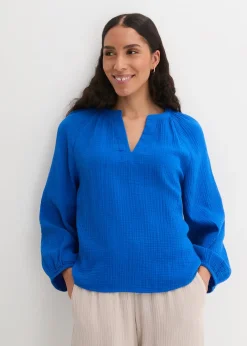 Blouse oversize en gaze de coton
