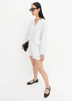 Blouse oversize en gaze de coton