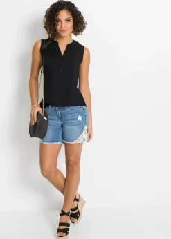 Blouse sans manches avec détail au crochet