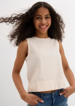 Blouse sans manches en lin mélangé rafraîchissant