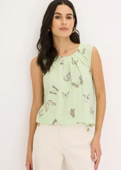 Blouse sans manches en viscose fluide