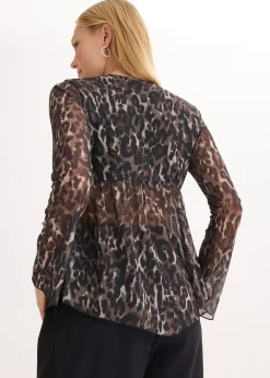Blouse T-shirt en mesh près du corps
