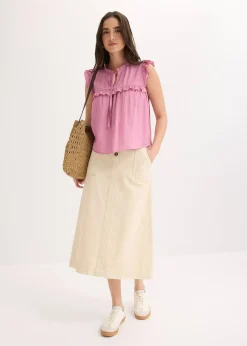 Blouse volantée en viscose mélangée