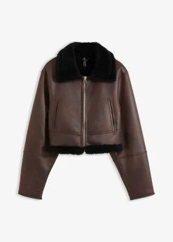 Blouson aviateur effet peau de mouton