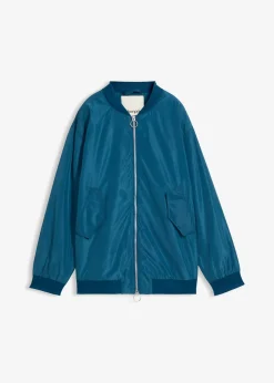 Blouson aviateur large à doublure léopard