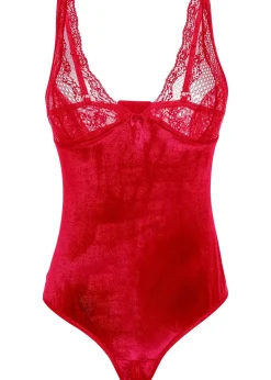 Body en velours ouvert