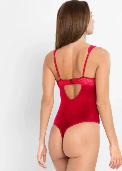 Body en velours ouvert