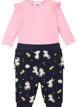 Body manches longues + pantalon sweat bébé (Ens. 2 pces.) coton