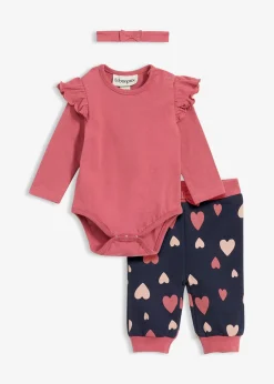 Body, pantalon, bandeau en coton (ens. 3 pces)