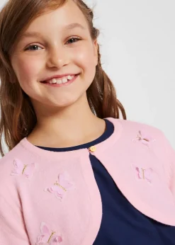 Boléro en maille avec applications papillon