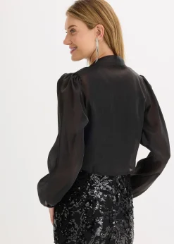 Boléro en tulle fin avec détail à nouer