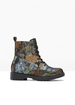 Boots à lacets à motif floral