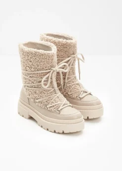 Boots fourrées à lacets