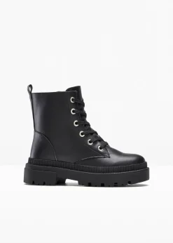 Boots lacées à semelle crantée