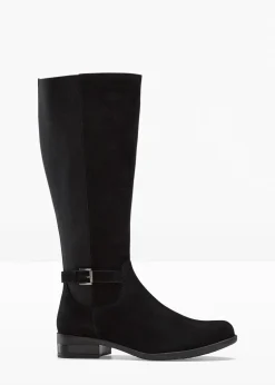 Bottes tige large en cuir