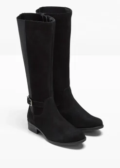 Bottes tige large en cuir