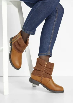 Bottines à empiècement en maille