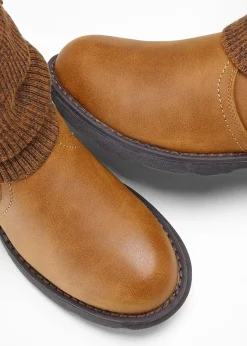 Bottines à empiècement en maille