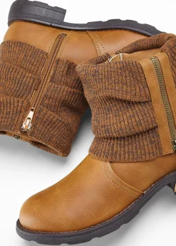 Bottines à empiècement en maille