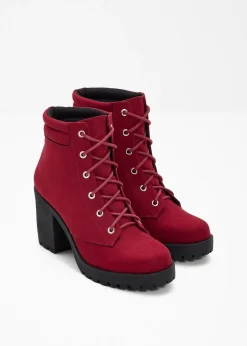 Bottines à lacets et talon carré
