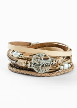 Bracelet à enrouler avec pendentif arbre de vie