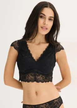 Brassière à dentelle florale, sans armatures