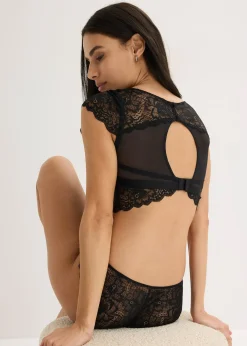 Brassière à dentelle florale, sans armatures