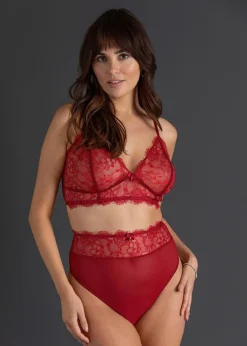 Brassière et string taille haute ouvert (ens. 2 pces)