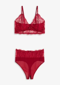 Brassière et string taille haute ouvert (ens. 2 pces)