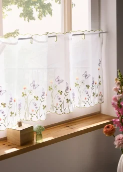 Brise-bise à broderie florale