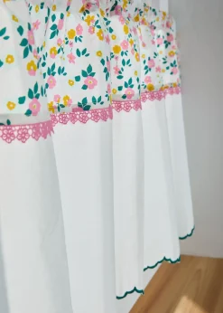 Brise-bise en coton avec dentelle