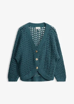 Cardigan ajouré 100% coton