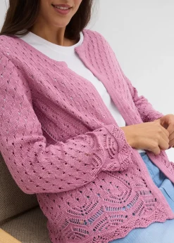Cardigan ajouré 100% coton