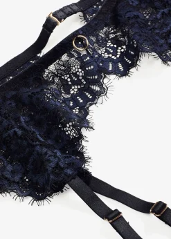 Ceinture porte-jarretelles en dentelle à franges