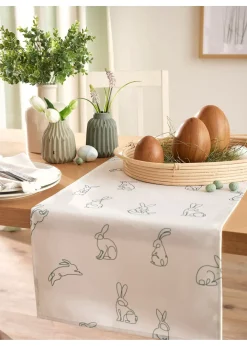 Chemin de table avec imprimé lapins