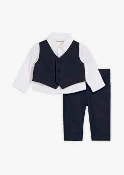 Chemise + veston + pantalon 100% coton (ens. 3 pces)