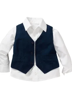 Chemise + veston + pantalon 100% coton (ens. 3 pces)