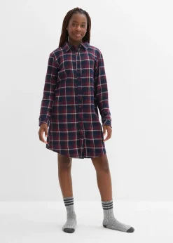 Chemise de nuit boutonnée en flanelle douce