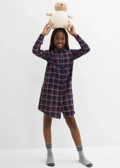 Chemise de nuit boutonnée en flanelle douce