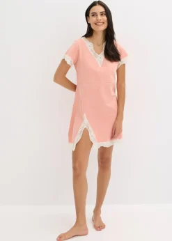 Chemise de nuit courte avec dentelle