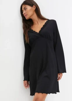 Chemise de nuit en coton avec dentelle