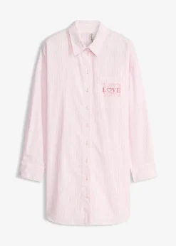 Chemise de nuit oversize tissée 100% coton