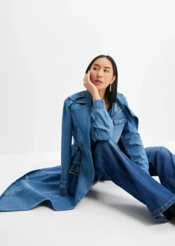 Chemise en jean avec boutons-pression, manches longues