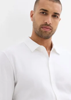 Chemise en piqué de coton ultra-extensible, slim
