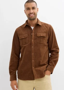 Chemise en velours côtelé de coton extensible
