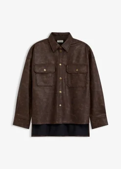 Chemise enduite effet usé